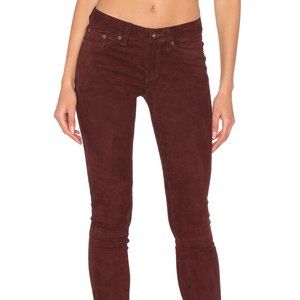 Rag & Bone - The Legging Super Skinny Suede Pants- Red- 24- LIKE NEW